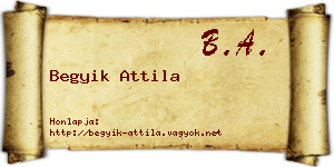 Begyik Attila névjegykártya